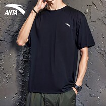 安踏短袖T恤男2024夏季新纯棉潮美式运动健身跑步速干男士体恤
