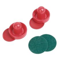 2 Red Air Hockey Pushers and 2 Red Pucks - Small Size for