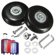 Black 2 Set Luggage Suitcase Replacement Wheels Repair OD
