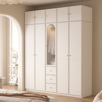 林氏木业法式组合衣柜家用卧室现代轻奢白色奶油风可定制实木生态