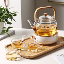 新款玻璃花茶壶套装水果煮茶壶蜡烛加热煮茶炉烧水壶养生壶下午茶