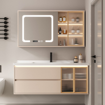 现代简约智能浴室柜组合一体盆卫生间定制收纳洗手脸盆柜洗漱台