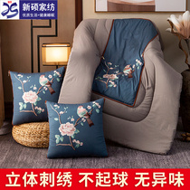 中国风抱枕被子两用车内一对折叠靠垫多功能办公室午睡空调被夏季