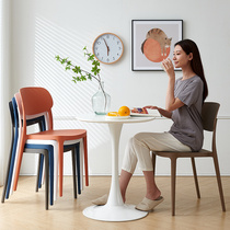 定制餐椅简约家用靠背椅加厚书桌椅子现代会议椅奶油风餐桌椅塑料