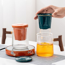 泡茶带杯过滤办公室陶瓷玻璃杯恒温器垫茶具套装家用茶杯