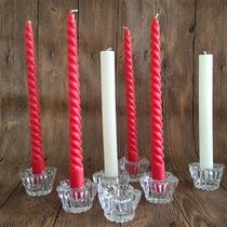 长蜡烛杆蜡平头螺纹欧式浪漫圣诞礼物照明家用道具烛光晚餐金色