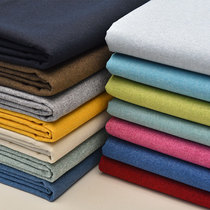纯色高档加厚亚麻沙发布料素色细棉麻桌布田园面料抱枕软包硬包布