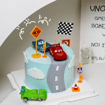 儿童生日蛋糕装饰汽车动员卡通塑料小汽车男孩摆件烘焙甜品台装饰