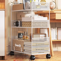 夹缝收纳柜简易儿童书柜家用落地多层厨房置物架可移动床边窄书架
