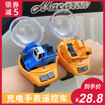手表遥控车挖掘机儿童玩具迷你小汽车3-6-12岁工程车男孩女孩礼物