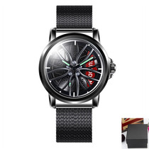 外贸电商热销品牌手表时尚不锈钢表带指针式车轮炫酷设计嘻哈男表