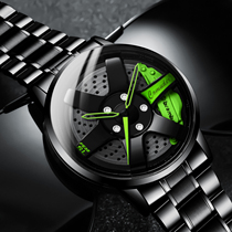 全新正品全自动石英机芯手表男士个性跑车轮胎防水非机械手表时尚