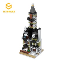 SETbricks建筑鬼屋的跳楼机适配乐高10273小颗粒拼装积木益智玩具