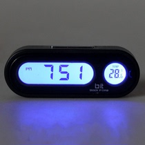 车载时钟温度计夜光摆件车内温湿度计汽车车用时间显示器电子钟表