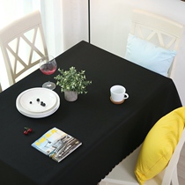 加厚纯色酒店茶几台布饭店餐厅长方形黑色摆摊桌布纯白色地摊桌布