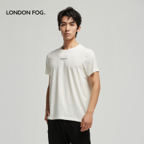 伦敦雾短袖T恤男新款夏季休闲圆领简约字母印花莫代尔男士打底衫