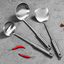 美厨不锈钢锅铲厨房家用炒菜铲子汤勺漏勺加厚长柄锅铲勺三件套装