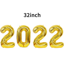 32寸新年数字字母装饰气球套餐铝膜2022元旦晚会教室公司年会装饰
