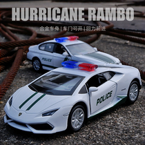 儿童合金兰博基尼飓风警车玩具小汽车宝馬M5警察车模男孩模型摆件
