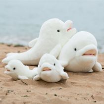 海洋馆海豚毛绒玩具极地馆小海豚公仔白鲸鱼玩偶抱枕儿童生日礼物
