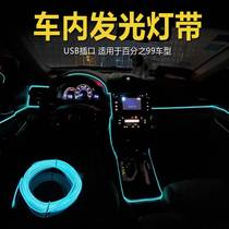 汽车冷光线氛围灯车内改装气氛灯USB车载隐形导光条车门中控灯带