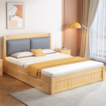实木床简约现代1米8床双人床主卧1.5米出租房经济型1米2单人床架