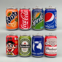 汽水瓶雪碧芬达可乐饮料冰箱贴磁贴立体仿真迷你食玩吸铁石易拉罐