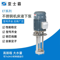 亚士霸ET系列不锈钢机床液下泵浸入式冷却泵清洗设备循环高压水泵