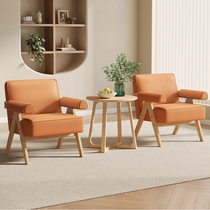 北欧单人沙发椅懒人休闲实木双人三人小户型组合客厅咖啡厅小沙发