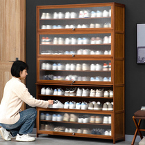 鞋柜家用门口大容量鞋架多层室内玄关入户收纳神器省空间实木简易