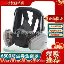 3M6800防毒面具 工业防毒全面具 双滤盒防毒/农药全面罩 防护面具