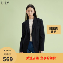 【商场同款】LILY2023春新款女装质感羊毛时尚通勤一粒扣西装外套