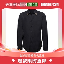 香港直邮Versace范思哲男士衬衫黑色纯棉A68970-A213132-A008