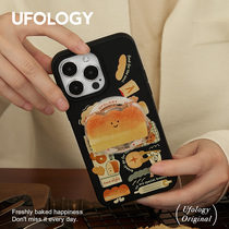 Ufology原创磁吸降解壳适用iPhone15pro手机壳14promax苹果13可爱12面包11卡包支架新款全包软壳面包食物插画