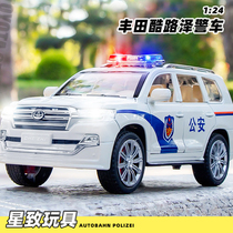 1:24合金丰田酷路泽车模警车玩具越野车汽车模型儿童男孩玩具摆件