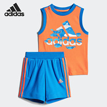 Adidas/阿迪达斯官方正品夏季男婴童印花无袖背心短裤套装 DZ2409