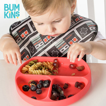 Bumkins儿童餐盘分格吸盘注水保温碗宝宝餐具婴儿硅胶防摔辅食碗