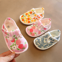婴儿鞋子春夏女宝男0-1岁女软底学步鞋7八九十10个月宝宝防掉布鞋