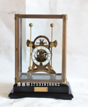 航海钟纯铜机械趣味蚱蜢钟老式发条仿古董宫廷台钟样板间把玩古钟