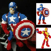 微型迷你钻石小颗粒美国队长钢铁侠漫威系列益智减压拼装积木玩具