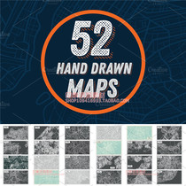 A0498矢量AI设计素材 52张地图线稿上海首尔香港巴黎迪拜东京+psd