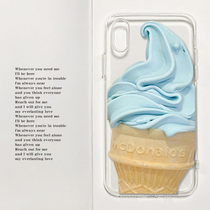 简约海盐冰激凌适用于iPhone15/12promax苹果14/13小米11华为mate60Pro美食OPPOReno10魅族17透明手机壳软xs