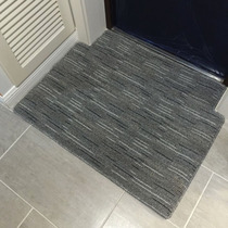 华德地毯经典细条纹灰蓝色门口地毯玄关门厅防滑异形凹凸定制环保