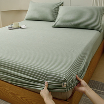 纯棉加厚磨毛床笠单件100全棉席梦思床垫保护套R罩床罩枕套2三件