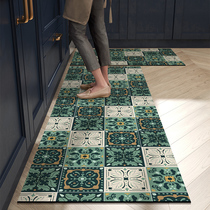 厨房专用硅藻泥美式地垫可擦免清洗复古脚垫吸水吸油防滑家用地毯
