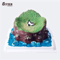 微景观创意海岛孤岛生日蛋糕动物奶油巧克力蛋糕定制青岛同城配送