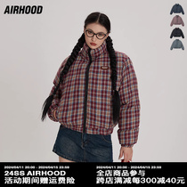 AIRHOOD 冬季两面穿设计棉衣加厚保暖棉服外套女格子短款面包服潮