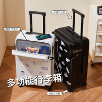 前置开口行李箱可扩展女小型20寸登机轻便拉杆箱24寸男学生旅行箱