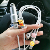 可爱车载充电器汽车快充插头 一拖三点烟器转化USB数据线多功能女