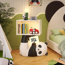 卡通熊猫床头柜家用卧室可爱小茶几简约现代创意儿童房床头置物架